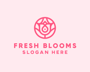 Pink Flower Bloom logo design