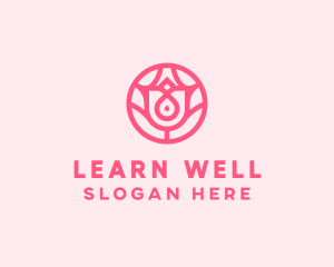 Pink Flower Wellness logo design