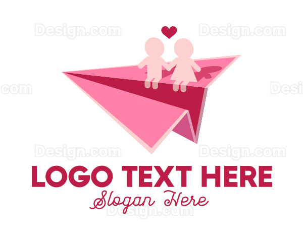 Couple Paper Plane Logo