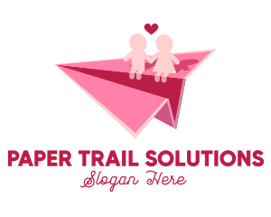 Couple Paper Plane logo design