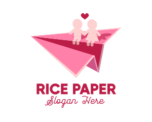 Couple Paper Plane logo design