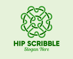 Green Clover Scribble logo design