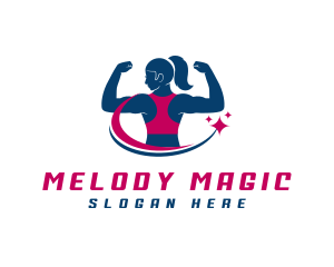 Female Muscular Athlete Logo