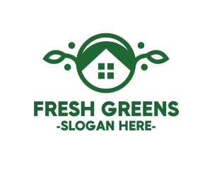 Green Vegan House logo design