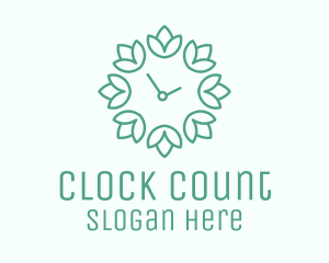 Lotus Clock Time logo design