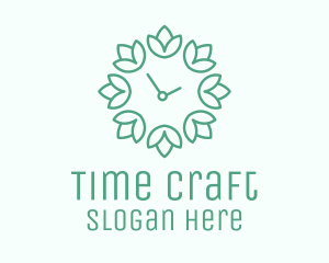 Lotus Clock Time logo design