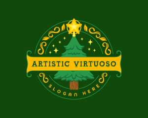 Festive Christmas Holiday logo design