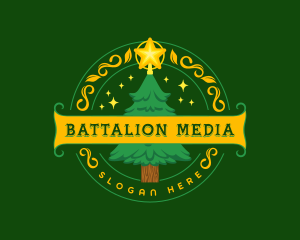 Festive Christmas Holiday logo design