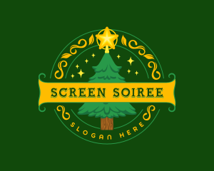 Festive Christmas Holiday logo design