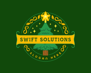 Festive Christmas Holiday logo design