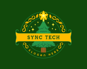 Festive Christmas Holiday logo design