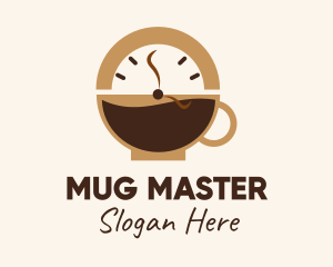 Coffee Mug Clock  logo design