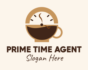 Coffee Mug Clock  logo design