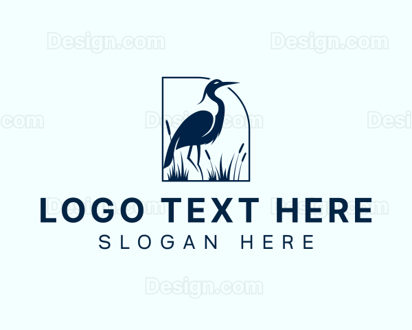 Heron Bird Nature Logo