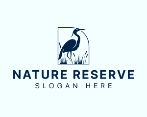 Heron Bird Nature logo design