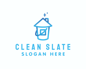 Cleaning House Bucket logo design