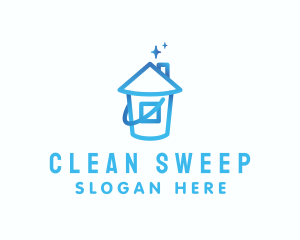 Cleaning House Bucket logo design