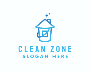 Cleaning House Bucket logo design