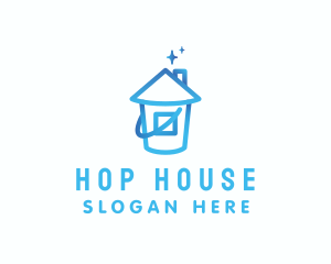 Cleaning House Bucket logo design