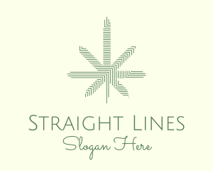 Cannabis Line Leaf logo design