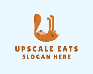 Playful Cat Letter U logo design