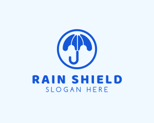 Rain Umbrella Weather logo design