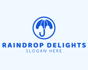 Rain Umbrella Weather logo design