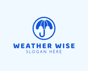 Rain Umbrella Weather logo design