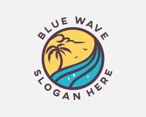 Island Beach Waves logo design