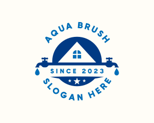 Water Faucet Plumbing logo design