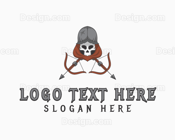 Skull Combat Archer Logo