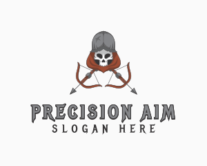 Skull Combat Archer logo design