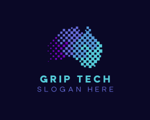 Australian Technology Pixels logo design