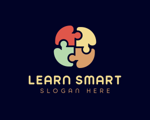 Jigsaw Puzzle Learning logo design