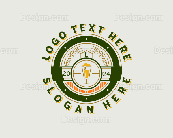 Hipster Beer Pub Logo