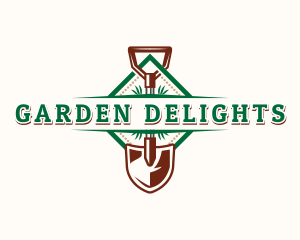 Landscaping Shovel Gardening logo design