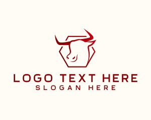 Hexagon Bull Cattle logo