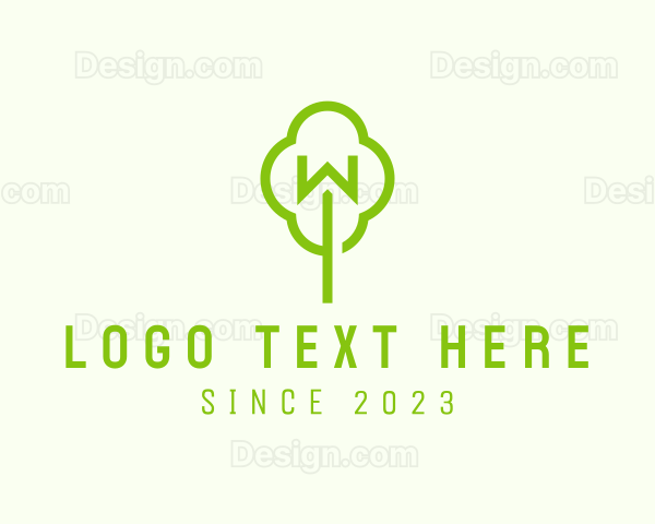 Green Tree Letter W Logo