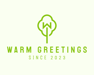 Green Tree Letter W  logo design