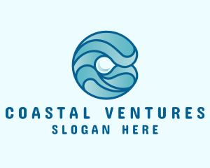 Ocean Pearl Wave logo design