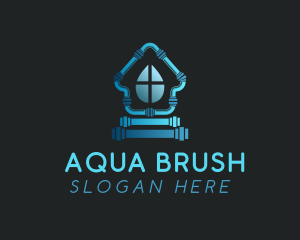 House Pipe Water Drop logo design