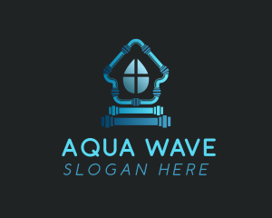 House Pipe Water Drop logo design