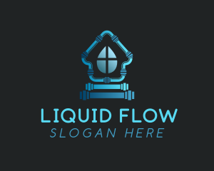 House Pipe Water Drop logo design