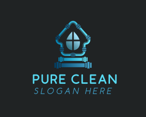 House Pipe Water Drop logo design