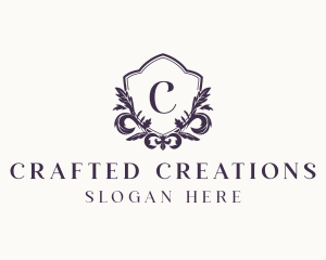 Flower Shield Ornament logo design