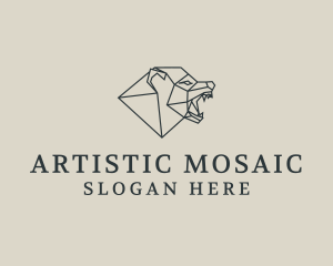 Mosaic Angry Wolf logo