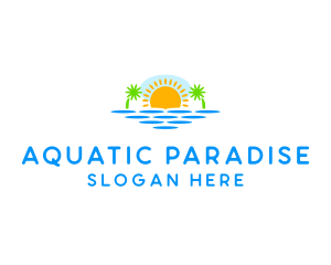 Paradise Island Sunset logo design