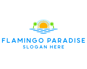 Paradise Island Sunset logo design