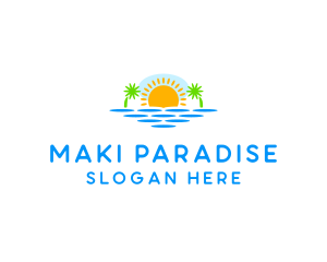 Paradise Island Sunset logo design