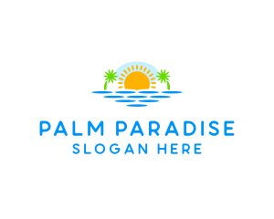 Paradise Island Sunset logo design